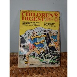 Vintage Childrens Digest Magazine January 1970 Tintin Flight 714 Herge Space Age
